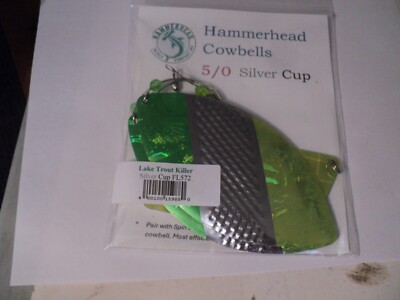 1 - HAMMERHEAD COWBELLS SIZE 5/0 (LAKE TROUT KILLER SILVER CUP) NIP