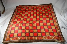 Large Gorgeous Red Gold Brown Vtg Sunkyung Sa Silk Scarf 29" x 28"