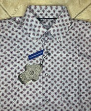 Luchiano Visconti Casual Shirt Mens M Stretch Allover Paisley NWT FAB 