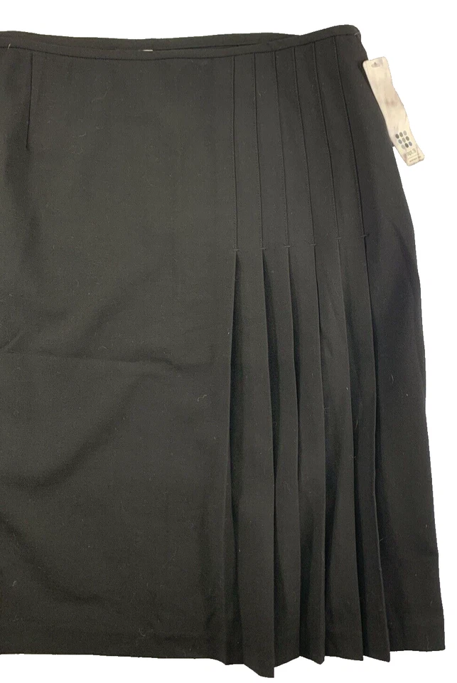 Falda clásica APT 9 para mujer talla 16 negra elástica plisada fluida con cremallera Foto 2 de 4