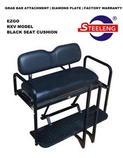 Rear Flip Seat Kit For Ezgo Golf Cart Rxv Model Black With Grab Bar 2008-2015