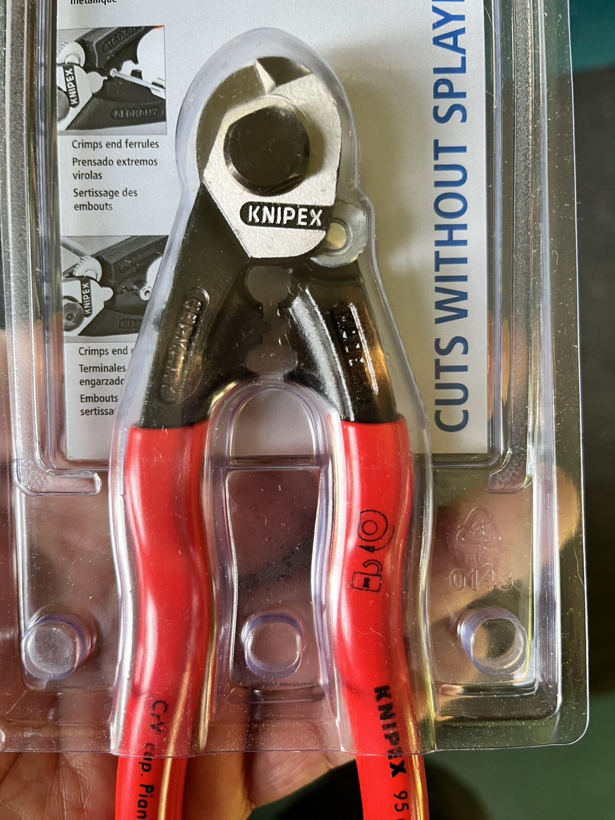 Knipex 7 1/2 Wire Rope Cutter 9561190 Piano Crimper Highest Quality