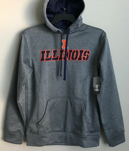 New Illinois Fighting Illini Men’s Size SMALL Hoodie Sewn Logo Hooded Sweatshirt - Picture 5 of 7