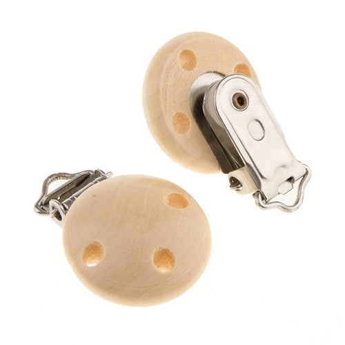 30Pcs Dutch Wooden Ball Three Hole Round The Pacifier Clip Pacifier Accessories - Picture 5 of 7