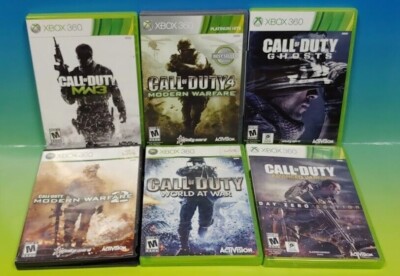 XBOX 360 6 GAME Lot Works Call of Duty 2 3 4 World Ghosts Advanced Warfare COD