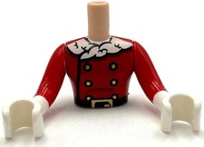 Lego New Minifigure Light Nougat Torso Man Red Jacket with Gold Button Part