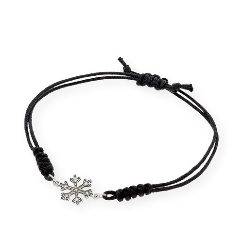 Pulsera con Diamantes Diseño Copo de Nieve Oro con Cierre Ajustable de Macramé - Imagen 8 de 24