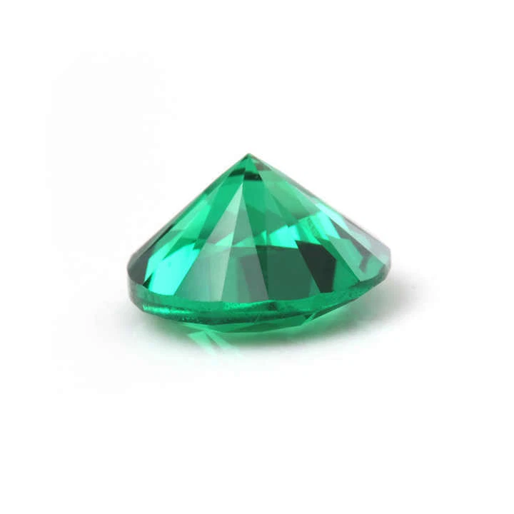 Round Green Nano Emerald Lab Created Faceted Gemstone Jewelry Stone 3mm to 6mm - Image 4 of 4