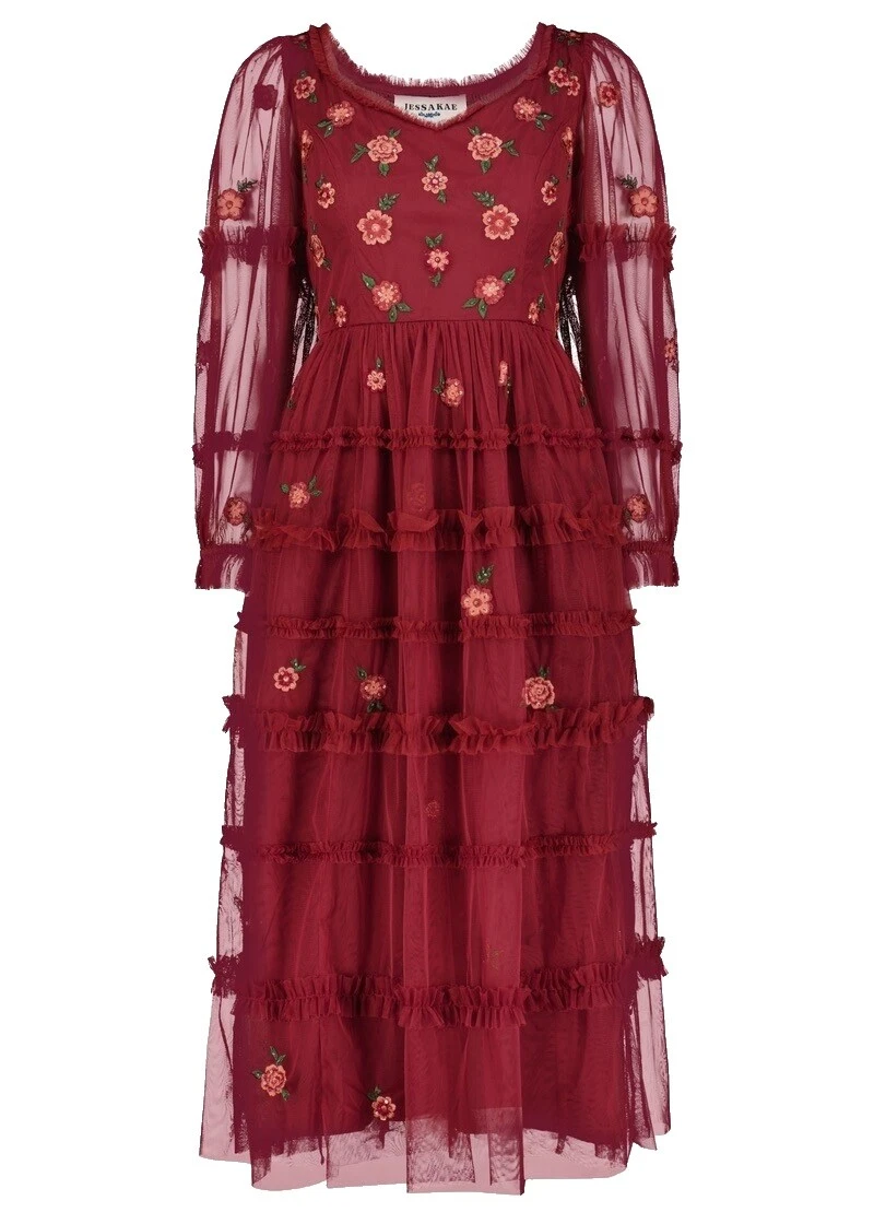 Long Sleeve Long Floral Dresses for Women