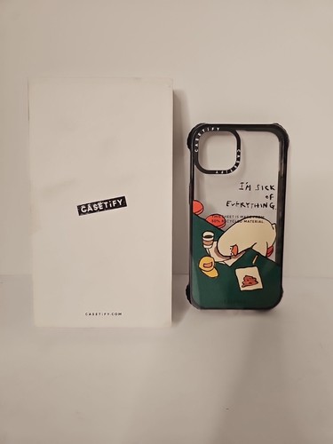 CASETiFY Impact Case iPhone 14 - I'm sick of everything - Clear Black