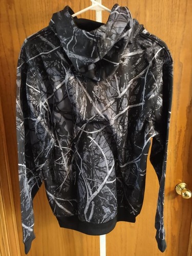 New Moonshine Wildfire Black Camouflage Outdoor Hunting Hooded Sweatshirt Medium - Picture 2 of 2