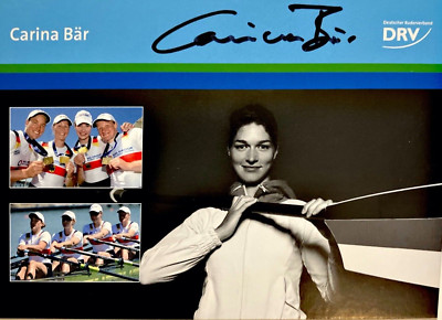 Autogramm Carina BÄR Olympiasiegerin Rudern 2016 im Doppelvierer Silber 2012 xyz