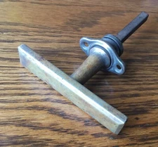 1920s T~SHAPED HANDLE vtg antique exterior non locking door deck