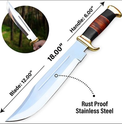 Personalized Custom made D2/c430 Tool Steel High Polish Crocodile Bowie Rambo