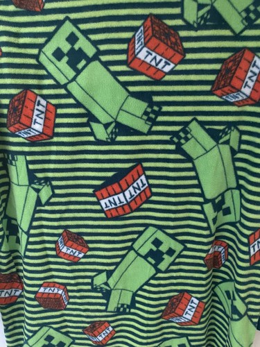 Minecraft Pajama Costume Large 12-14 Creeper Hoodie Union Suit One Piece - Picture 8 of 12