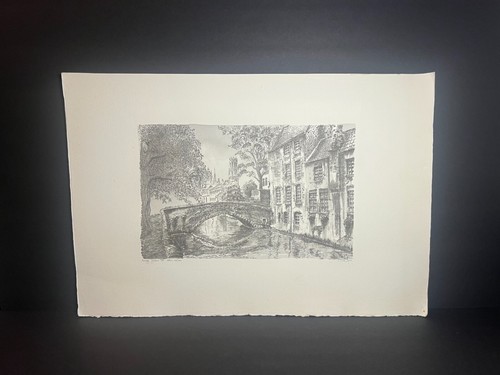 Rare Brugges Belgium Limited Edition #54 Lithograph Signed Guilini C Rik Axe