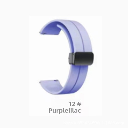 Premium Magnetic Silicone Folding Buckle Watch Strap Band 18 20 22mm Waterproof - Picture 27 of 27