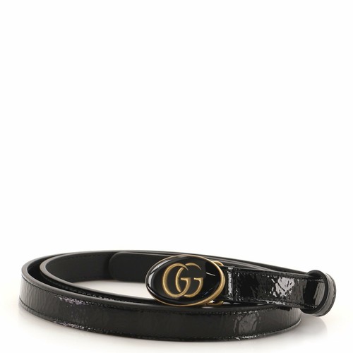 Gucci GG Oval Buckle Belt Patent with 