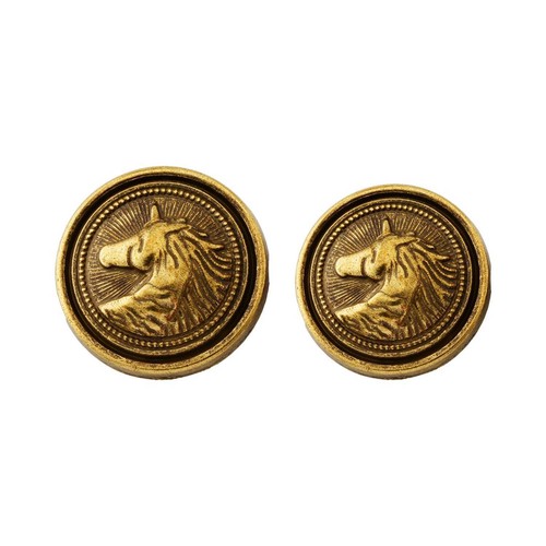 5pcs Unicorn Embossed Metal Buttons 18/23mm - Picture 7 of 10
