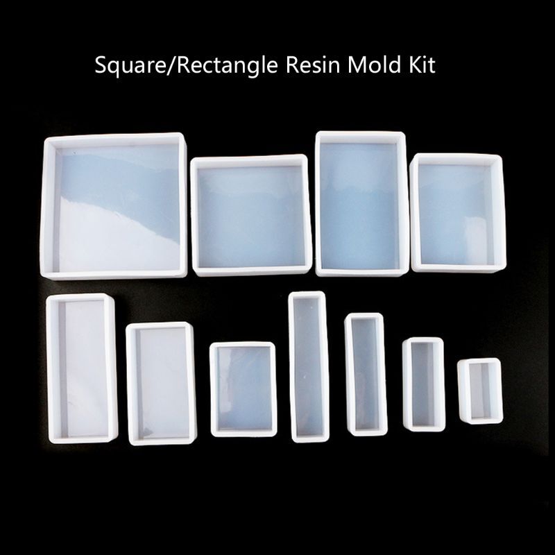 DIY Square Rectangle Epoxy Silicone Mold for Kids Craft Toys