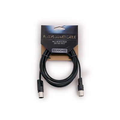 RockBoard FlaX Plug 200cm (6.56') flat MIDI Cable - angle or straight (RBO CAB