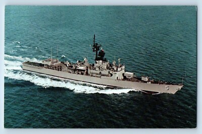 Bath Maine ME Postcard USS Richard L. Page FFG-5 Guided Missile Frigate Vintage