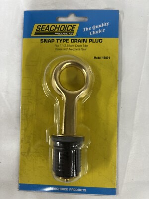 SEACHOICE 1 Inch Brass Snap Lock Neoprene Drain Plug for Boats Model 18821