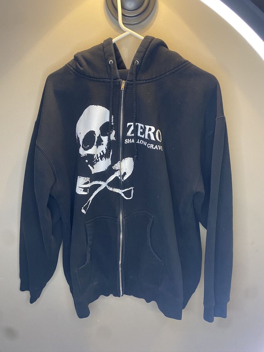 ZERO Skateboards Shallow Grave Hoodie Zip Up Sweatshirt Size ZERO Skateboards Shallow Grave Hoodie Zip Up Sweatshirt Size