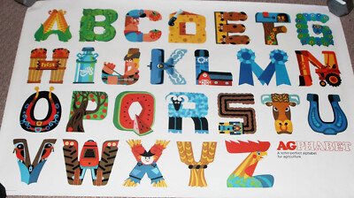Vintage 1978 Agphabet Kids Alphabet of Agriculture Poster ABC Children Learning