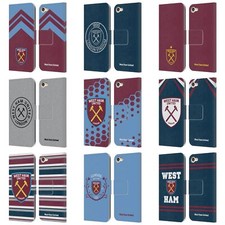 WEST HAM UNITED FC CREST GRAPHICS LEATHER BOOK CASE FOR APPLE iPOD TOUCH MP3