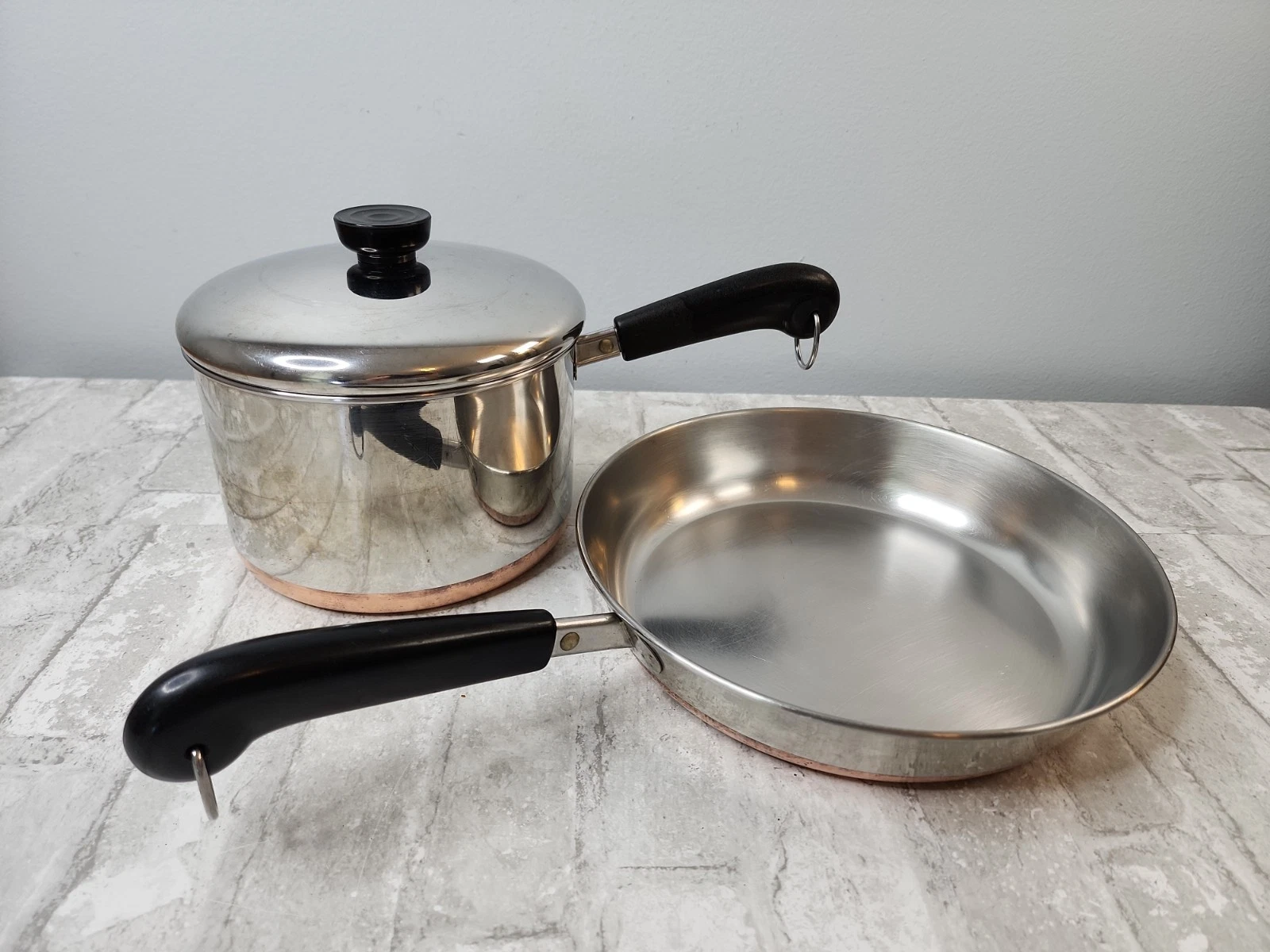 Revere Ware 1801 3Pc Set Stainless Steel Copper Bottom Skillet Saucepan Vintage
Opens in a new windo