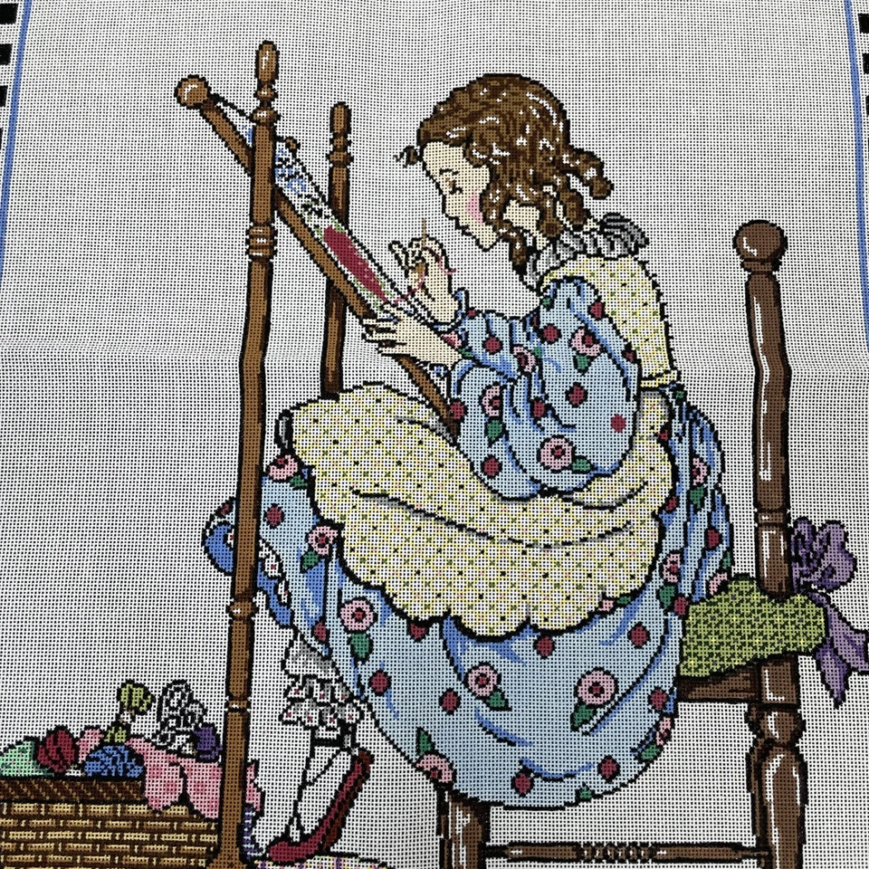 Sandra Gilmore Handpainted Needlepoint Canvas Stitchers Heart 16x20" 18 Mesh - Image 3 of 4