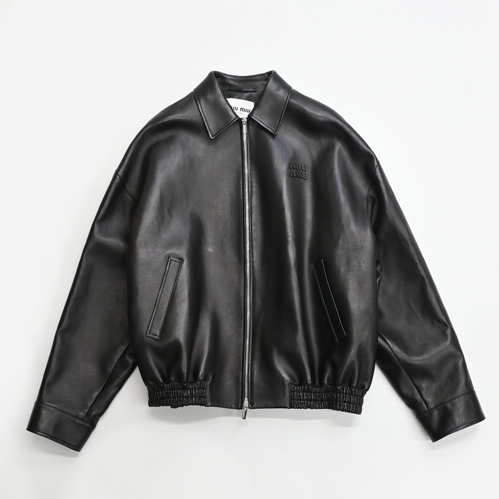 MIUMIU leather jacket leather jacket black lambskin Women