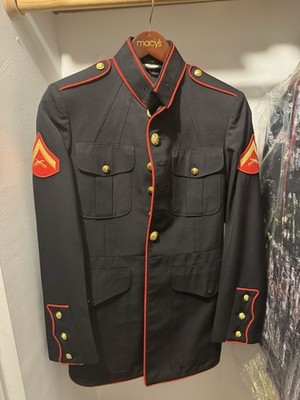 38L USMC DRESS BLUES JACKET LANCE CORPORAL E-3 LCPL