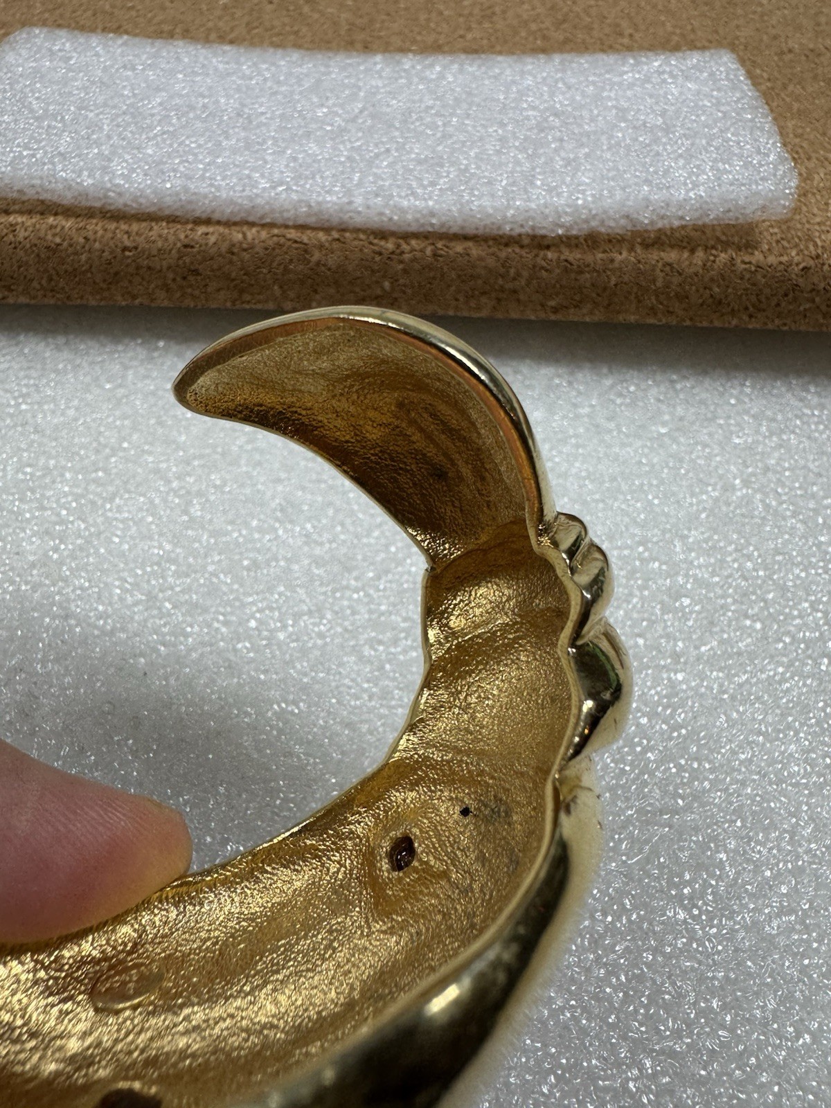 Rare Givenchy Hinged Cuff Bangle Bracelet Gold Ch… - image 16