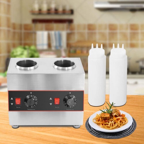 Electric Cheese Sauce Warmer Hot Fudge Warmer Dispenser with 22oz Bottles - Picture 2 of 12