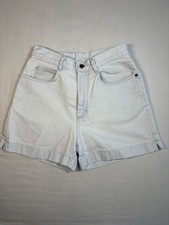Vintage 80s Lee Union Made Light Wash Blue Denim High Rise Shorts Size 7 27W 