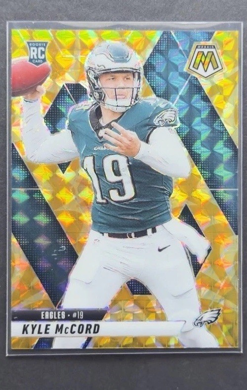 2025 Panini Mosaic Rookie Reactive Yellow Mosaic Prizm Kyle McCord #352 Eagles