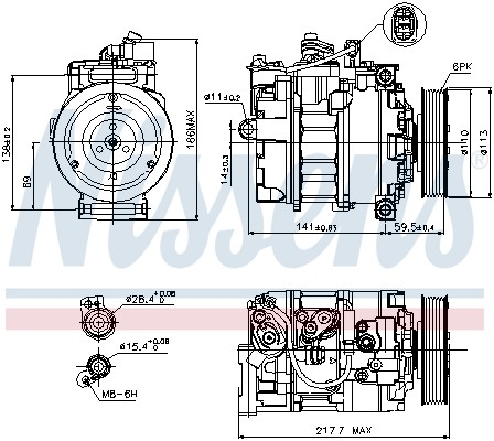COMPRESSOR AIR CONDITIONING 89223 FOR AUDI Q5/Van A4/B6/Convertible/B8/Allroad - Picture 6 of 10