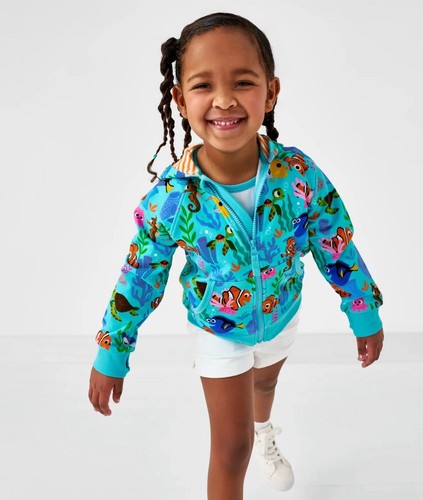 NEW Little Sleepies Disney Nemo's Reef Zip up Hoodie Sweatshirt size 8 - Picture 4 of 5