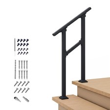 CR Fence  Rail Handrails for Outdoor Steps  Indoor Stair Railing Kit, 1-2 S...