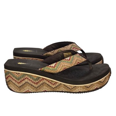 Volatile Vintage 90's Chunky Platform Y2K Wedge Thongs Sandals Size 9