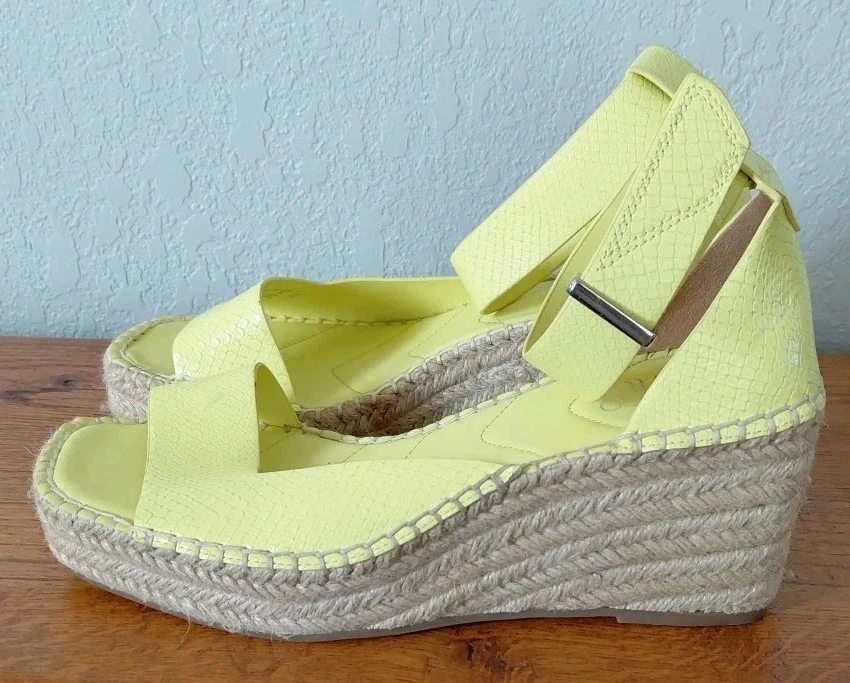 Alpargatas para cámara Franco Sarto para mujer talla 8 amarillo neón correa para el tobillo Foto 3 de 4