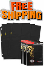 Double-Sided 9-Pocket Pages Holder - 50 Black Pages  Trading Card Binder She...