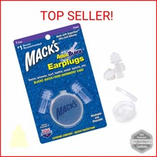 Mack's AquaBlock Swimming Earplugs - Comfortable, Waterproof, Reusable Silicone