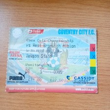 Ticket : 2006/2007 28/4/2007 Championship Coventry City v WBA