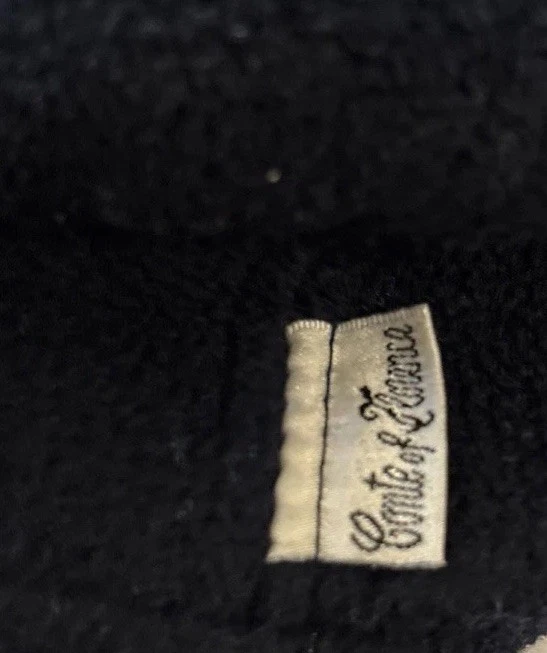 Vintage CONTE OF FLORENCE Black Fleece Hat Sz 58 Foto 2 de 4