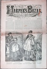 -Original- 1882 -HARPER'S BAZAR- Vintage Women's FASHION Magazine - Bazaar