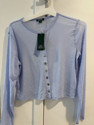 #ad Womens Mesh Cardigan Wild Fable Light Aqua Blue Size Large $7.99