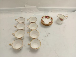 Royal Albert Old Country Roses Tea Set 16pc Cups Saucers Jug